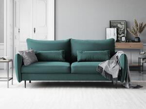 Petrolej zeleni baršunasti kauč na razvlačenje s prostorom za odlaganje Cosmopolitan Design Vermont