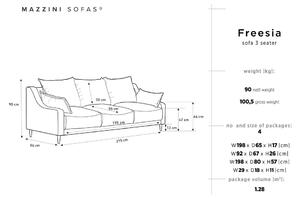 Kremasti kauč na razvlačenje s prostorom za odlaganje Mazzini Sofas Freesia