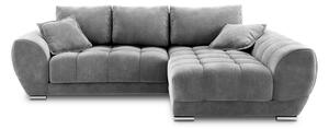 Sivi baršunasti kauč na razvlačenje Windsor & Co Sofas Nuage, desni kut