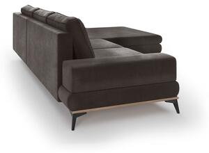 Tamnosmeđi baršunasti kutni kauč na razvlačenje Windsor & Co Sofas Astre, desni kut