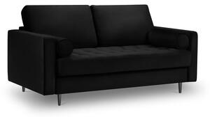 Crna baršunasta sofa Milo Casa Santo, 174 cm