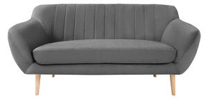 Siva baršunasta sofa Mazzini Sofas Sardaigne, 158 cm