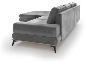 Sivi baršunasti kauč na razvlačenje Windsor & Co Sofas Astre, lijevi kut