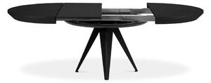 Crni stol na razvlačenje od hrastovog drveta Windsor & Co Sofas Magnus, ø 120 cm