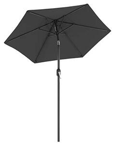 Suncobran 197 cm, UPF 50+, nagib u 2 smjera, ručka za otvaranje, siva