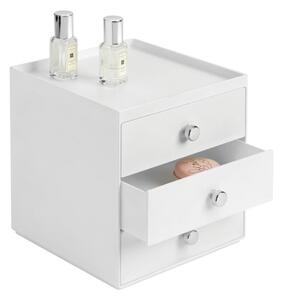 Bijela kutija za odlaganje s tri ladice InterDesign, visina 18 cm