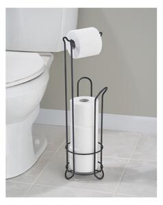 Crni čelični stalak za toalet papir InterDesign, visina 65 cm