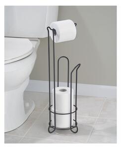 Crni čelični stalak za toalet papir InterDesign, visina 65 cm