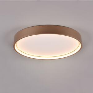 Trio Lighting Doha LED stropna svjetiljka, CCT, boja kave, Smeđa / hrđa, Dnevni boravak/blagovaonica, Metal, Zid okrugli