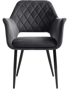 Blagovaonska stolica, presvlaka od baršuna, maks. nosivost 110 kg, siva | SONGMICS