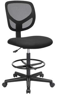 Mrežasta uredska stolica bez naslona za ruke, visina sjedala 55-75 cm, | SONGMICS