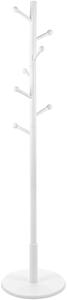 Samostojeća vješalica, Vješalica za kapute sa 7 zaobljenih kuka, bijela, 38 x 175 cm (promjer x visina) | VASAGLE