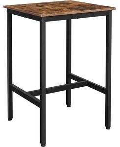 Pravokutni visoki barski stol 60 x 60 x 90 cm, rustikalno smeđa i crna | VASAGLE