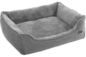FEANDREA krevet za psa sa plišanom, perivom, skidivom navlakom, sofa za psa 90 x 75 x 25 cm