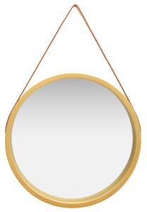 VidaXL Zidno ogledalo s remenom 60 cm zlatno