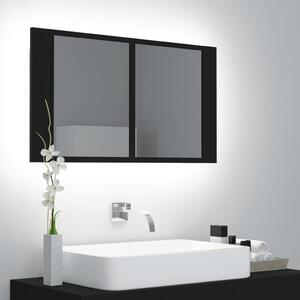 VidaXL LED kupaonski ormarić s ogledalom crni 80x12x45 cm akrilni
