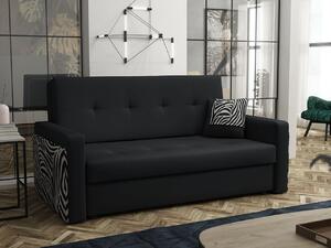 Zondo.hr Sofa na razvlačenje Clovea Mel III (crna + zebra) (s prostorom za odlaganje). 1105505