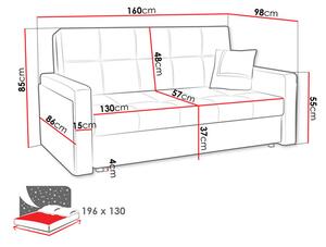 Sofa na razvlačenje Clovea Mel III (crna + zebra) (s prostorom za odlaganje)