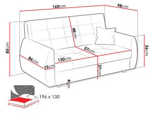 Sofa na razvlačenje Clovea Art III (smeđa) (s prostorom za odlaganje)