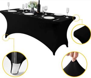 Prekrivač za catering stol 180cm elastična crna