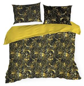 Pamučna posteljina sa žutim cvjetnim motivom 3 dijela: 1kom 200x220 + 2kom 70 cmx80