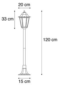 Samostojeća vanjska lampa crna 120 cm IP44 - New Orleans