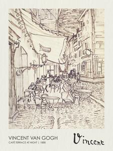 Reprodukcija Café Terrace at Night Sketch (1888)