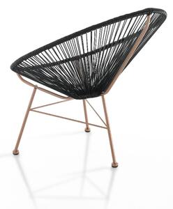 Crna vrtna fotelja od umjetnog ratana Numana – Tomasucci