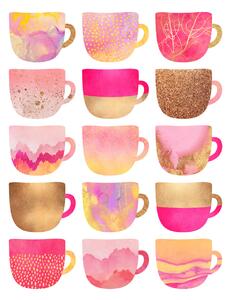 Ilustracija Pretty Pink Coffee Cups, Elisabeth Fredriksson, (30 x 40 cm)