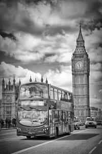 Fotografija LONDON Monochrome Houses of Parliament and traffic, Melanie Viola, (26.7 x 40 cm)