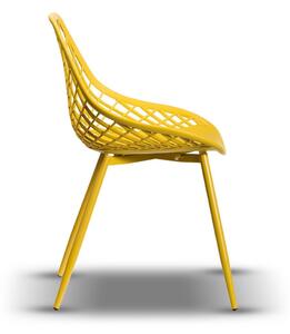Stolica CHICO Žuta - moderna, s otvorima, za kuhinju / vrt / kafić