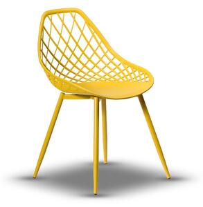 Stolica LUGO Žuta - moderna, s otvorima, za kuhinju / vrt / kafić