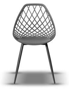 Stolica CHICO Tamno siva (grafit) - moderna, s otvorima, za kuhinju / vrt / kafić
