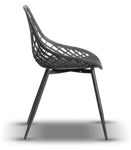Stolica CHICO Tamno siva (grafit) - moderna, s otvorima, za kuhinju / vrt / kafić