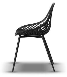 Stolica CHICO Crna - moderna, s otvorima, za kuhinju / vrt / kafić