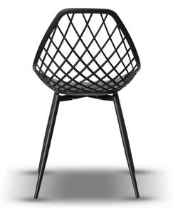 Stolica CHICO Crna - moderna, s otvorima, za kuhinju / vrt / kafić