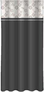 Tamno siva ukrasna zavjesa s printom bež cvijeća Širina: 160 cm | Duljina: 250 cm