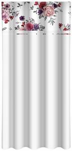 Jednostavna bijela zavjesa s printom božura Širina: 160 cm | Duljina: 250 cm