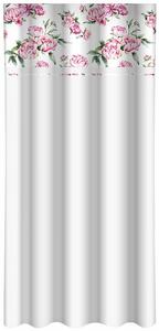 Elegantna bijela zavjesa s printom božura Širina: 160 cm | Duljina: 250 cm