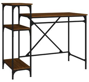 VidaXL Radni stol s policama boja hrasta 105x50x90 cm drvo i željezo