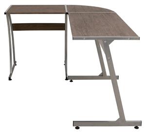 VidaXL Kutni radni stol smeđi od konstruiranog drva