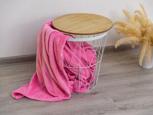 Ružičasta deka od mikropliša VIOLET, 200x230 cm