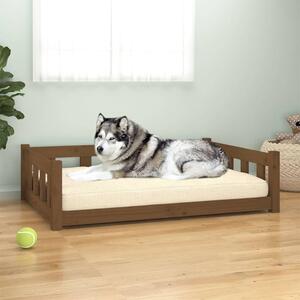 VidaXL Krevet za pse boja meda 105,5x75,5x28 cm od masivne borovine