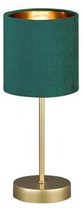 Zelena/u zlatnoj boji metalna stolna lampa s tekstilnim sjenilom (visina 34 cm) Aura – Fischer & Honsel