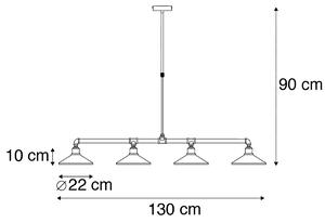 Pametna viseća svjetiljka crna 4 svjetla uklj. Wifi ST64 - Laser