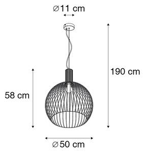 Pametna okrugla viseća svjetiljka crna 50 cm uklj. Wifi G95 - Dos