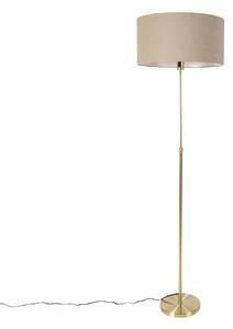 Podna lampa podesiva zlatna sa sjenilom svijetlo smeđa 50 cm - Parte