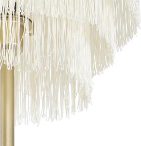 Orijentalna podna lampa zlatna krem sjena s resama - Franxa