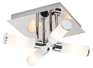 Moderna kupaonska stropna svjetiljka kromirana 4 svjetla IP44 - Kada