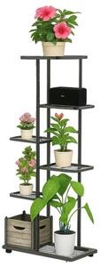 Ruhhy stalak za cvijeće 6 razina – metalni loft stalak za biljke, crni 106 cm